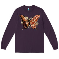Plum melanin  butterfly Long Sleeve Tee - Zillion Design Studio