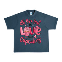 Midnight Navy all you need is love and cupcakes valentines day Urban Heavy Tee - MaliasSmallBusiness