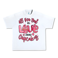 White all you need is love and cupcakes valentines day Urban Heavy Tee - MaliasSmallBusiness