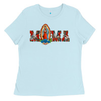 Baby Blue mama our lady of guadalupe Ladies Tee - BarkalooDesign