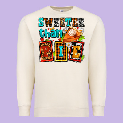 Sweeter Than Pie With Pumpkin Pie Premium Sweatshirt Designed By Adodesignshop