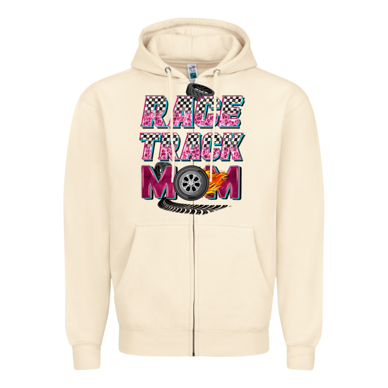 Race Track Mom Zipper Hoodie by Zillion Design Studio | Teevron