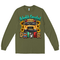Army Green worlds greatest school bus driver Long Sleeve Tee - texasbilliewilder
