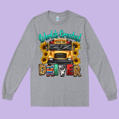 Long Sleeve Tee worlds greatest school bus driver