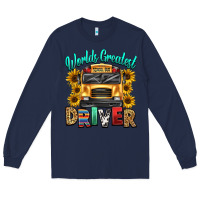 Navy worlds greatest school bus driver Long Sleeve Tee - texasbilliewilder