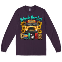 Plum worlds greatest school bus driver Long Sleeve Tee - texasbilliewilder
