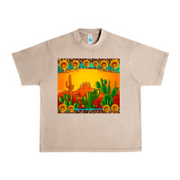 French Oak desert sunset with cactus sunflowers and leopard Urban Heavy Tee - Artiststas