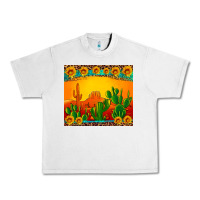 Lunar Rock desert sunset with cactus sunflowers and leopard Urban Heavy Tee - Artiststas