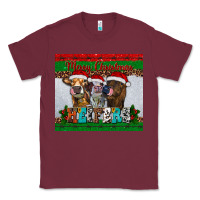 Burgundy merry christmas heifers Classic Tee - RanaPortraitStore