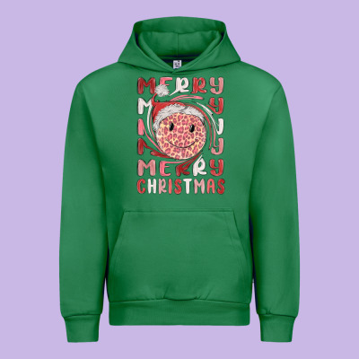 Merry Christmas Smiling Face Urban Hoodie Designed By Maliassmallbusiness