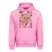 Fuchsia Pink merry christmas smiling face Urban Hoodie - MaliasSmallBusiness
