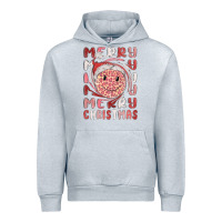Heather Grey merry christmas smiling face Urban Hoodie - MaliasSmallBusiness