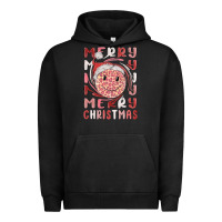 Pigment Black merry christmas smiling face Urban Hoodie - MaliasSmallBusiness