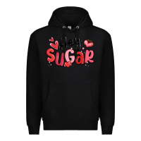 Black hey sugar valentines day Premium Hoodie - MaliasSmallBusiness