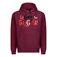 Burgundy hey sugar valentines day Premium Hoodie - MaliasSmallBusiness