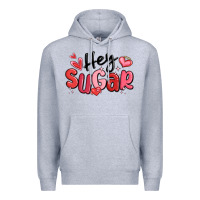 Heather Grey hey sugar valentines day Premium Hoodie - MaliasSmallBusiness