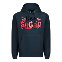 Navy hey sugar valentines day Premium Hoodie - MaliasSmallBusiness