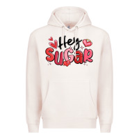 Pale Pink hey sugar valentines day Premium Hoodie - MaliasSmallBusiness
