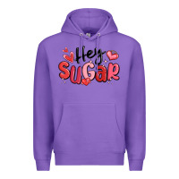 Purple hey sugar valentines day Premium Hoodie - MaliasSmallBusiness