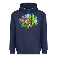 Navy ocean with turtle Heavyweight Hoodie - AdoDesignShop