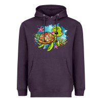 Plum ocean with turtle Heavyweight Hoodie - AdoDesignShop