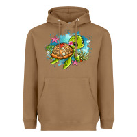 Toasted Coconut ocean with turtle Heavyweight Hoodie - AdoDesignShop