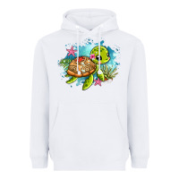 White ocean with turtle Heavyweight Hoodie - AdoDesignShop