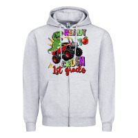 Heather Grey ready to crush 1st grade Zipper Hoodie - Zillion Design Studio