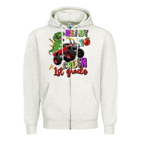 Oatmeal Heather ready to crush 1st grade Zipper Hoodie - Zillion Design Studio