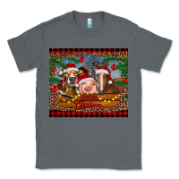 Charcoal Heather merry christmas cow pig and horse Classic Tee - RanaPortraitStore