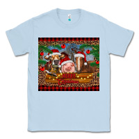 Dusty Blue merry christmas cow pig and horse Classic Tee - RanaPortraitStore