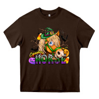 Chocolate Brown spooky horse Heavy Core Tee - CowhideDigitalArt