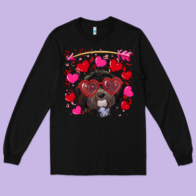 Long Sleeve Tee valentine's day havanese dog