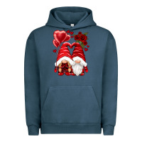 Pigment Midnight Navy valentines day gnomies Urban Hoodie - NancyCooperArtShop