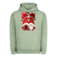 Pigment Oil Green valentines day gnomies Urban Hoodie - NancyCooperArtShop