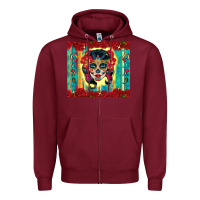 Burgundy sugar skull tumbler 3 Zipper Hoodie - CTS Tumbler Store
