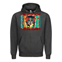 Charcoal Heather sugar skull tumbler 3 Zipper Hoodie - CTS Tumbler Store