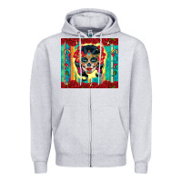 Heather Grey sugar skull tumbler 3 Zipper Hoodie - CTS Tumbler Store