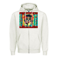 Oatmeal Heather sugar skull tumbler 3 Zipper Hoodie - CTS Tumbler Store