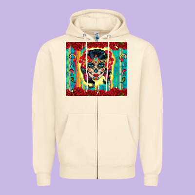 Sugar Skull Tumbler 3 Zipper Hoodie Designed By Cts Tumbler Store