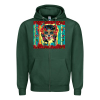 Sports Green sugar skull tumbler 3 Zipper Hoodie - CTS Tumbler Store