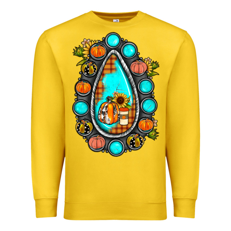 Gemstone Pumpkin Fall Premium Sweatshirt by JahusDesignShop | Teevron