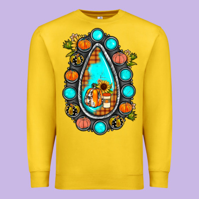 Gemstone Pumpkin Fall Premium Sweatshirt Designed By Jahusdesignshop