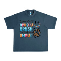 Midnight Navy if you dont brushy brush i will shavey shave Urban Heavy Tee - MaliasSmallBusiness