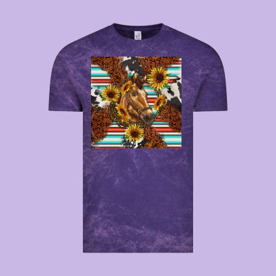 Western Horse Vintage Tee Designed By Barkaloodesign