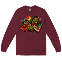 Burgundy juneteenth hearts Long Sleeve Tee - Zillion Design Studio