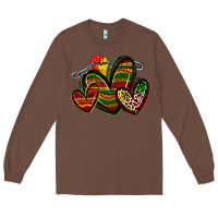 Chestnut juneteenth hearts Long Sleeve Tee - Zillion Design Studio