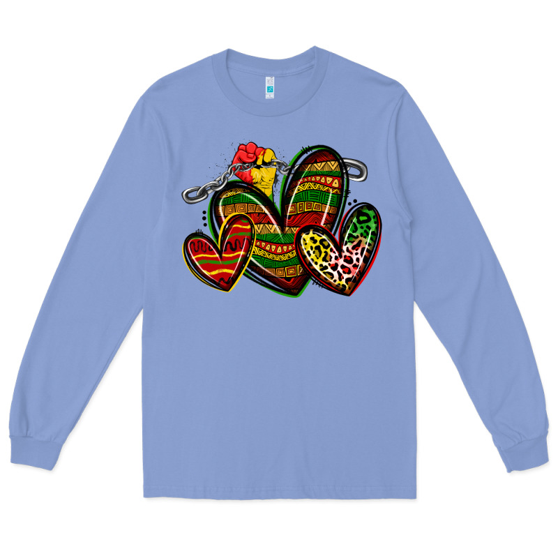 Juneteenth Hearts Long Sleeve Tee by Zillion Design Studio | Teevron