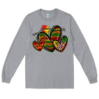 Heather Grey juneteenth hearts Long Sleeve Tee - Zillion Design Studio