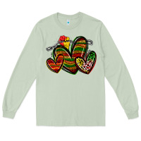 Matcha juneteenth hearts Long Sleeve Tee - Zillion Design Studio